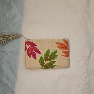 Colorful Leaf Print Clutch